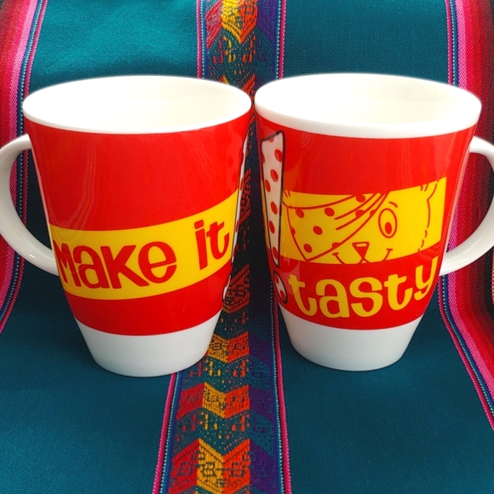 Roy Kirkham Set of Two Collectible 2006 Make It Tasty Fine Bone China Mugs